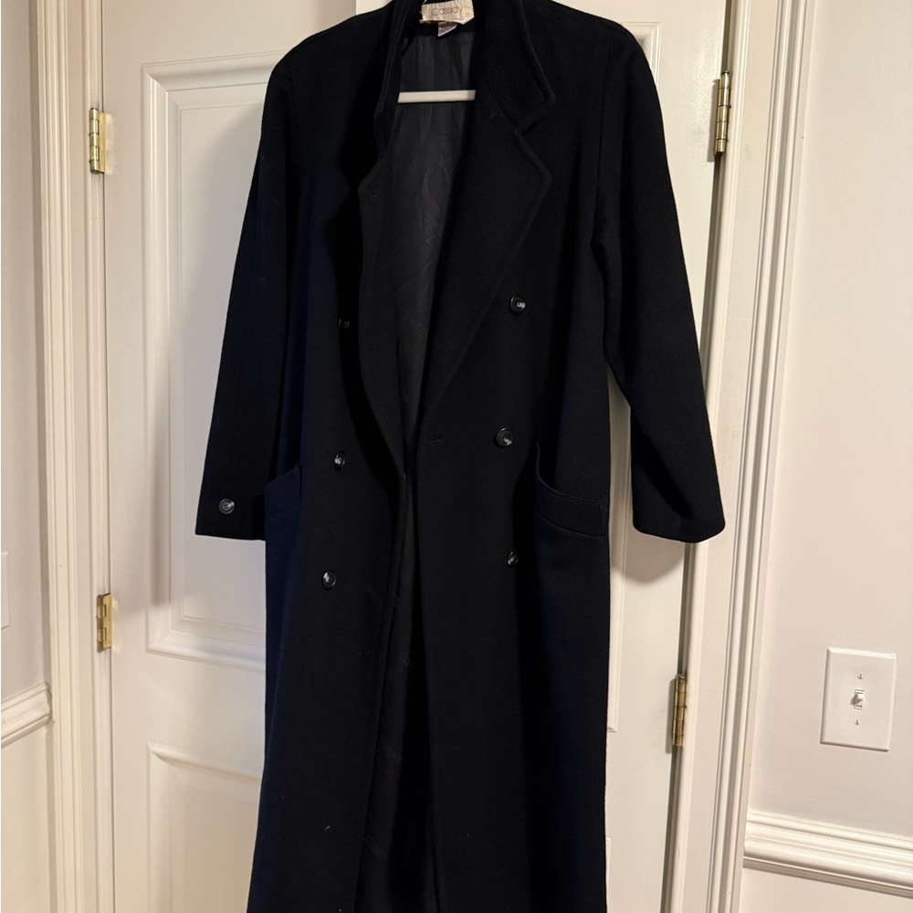 Sophisticated Black Double-Breasted Women's Trench Coat